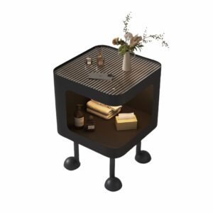 Nightstand with Light and Open Shelf – KY-NS005