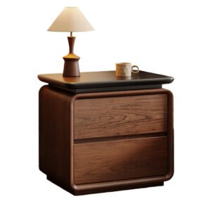 Curved Nightstand with 2 Drawers – KY-NS002
