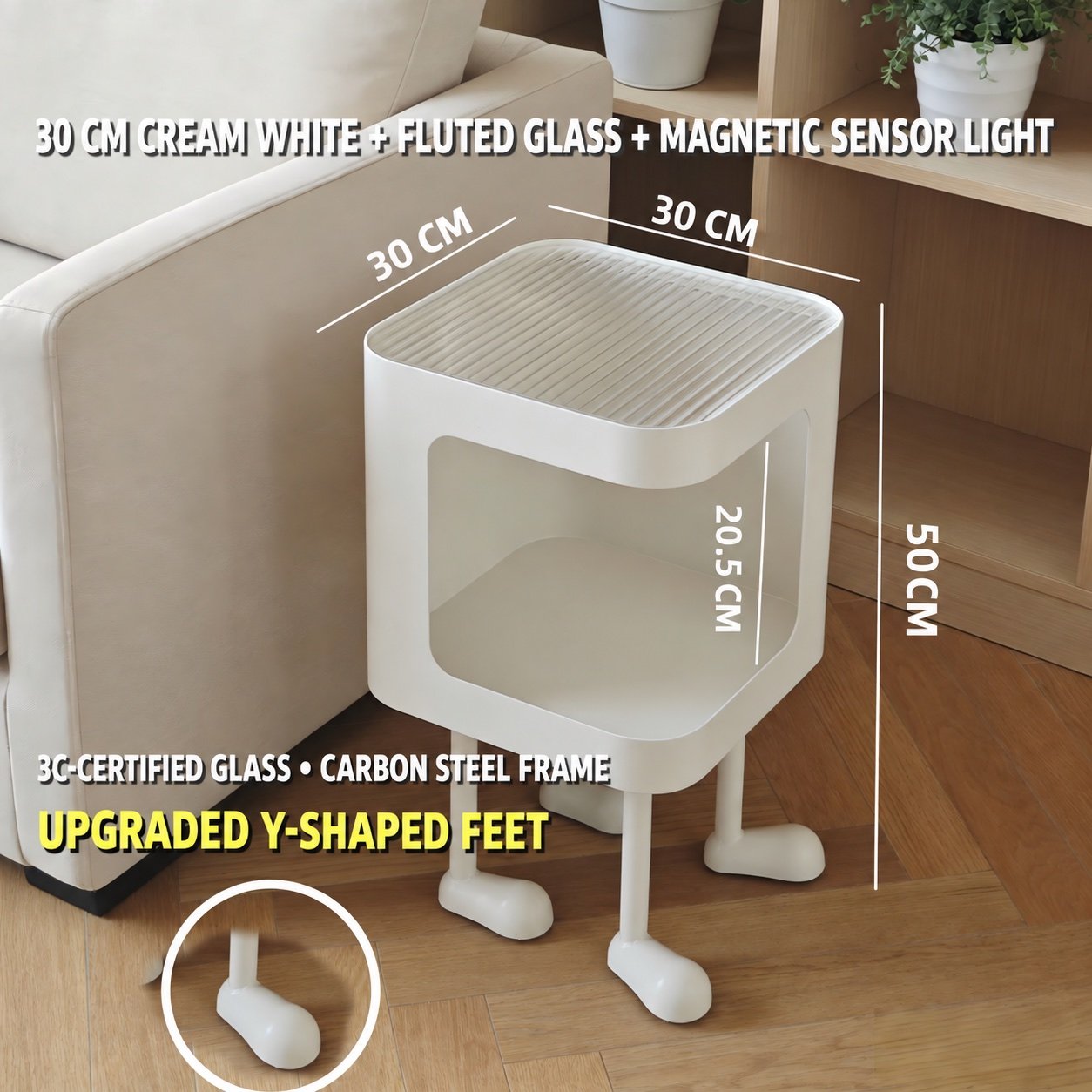 Nightstand with Light and Open Shelf – KY-NS005 - Image 2